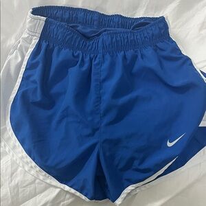 Nike Women's Blue and White Sports Shorts
